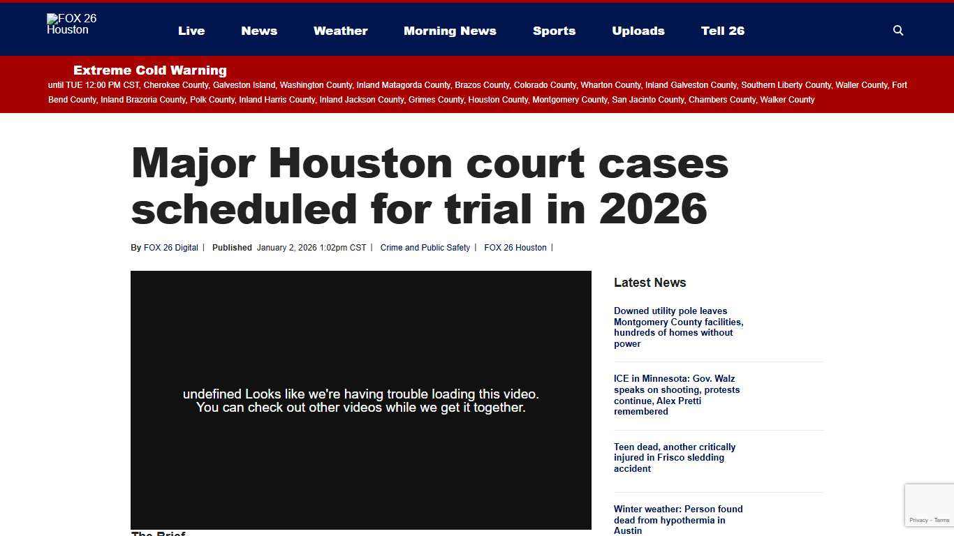 Major Houston court cases scheduled for trial in 2026 FOX 26 Houston