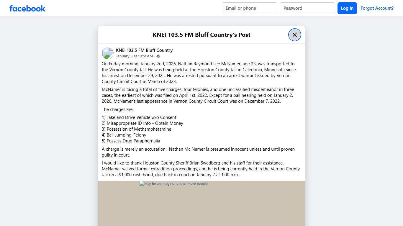 On Friday morning, January... - KNEI 103.5 FM Bluff Country Facebook